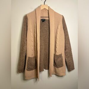 Women’s Ceny Cotton Emporium blush pink marled cable knit open-front sweater M